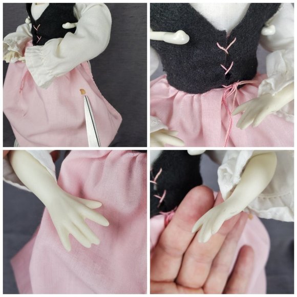 2 J Kazounis Francesca Dolls Handmade Porcelain Bisque Shepherdess Artist SIGNED - Picture 8 of 10